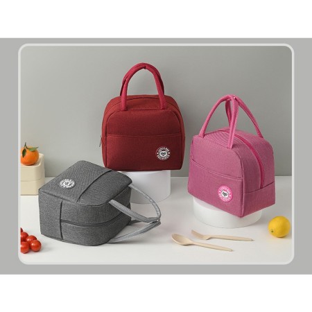 Geanta Termica pentru Pranz, Flippy, Multifunctionala, Compartimentata, Impermeabila, cu Manere, Buzunar Exterior, 22x14x19 cm, Roz