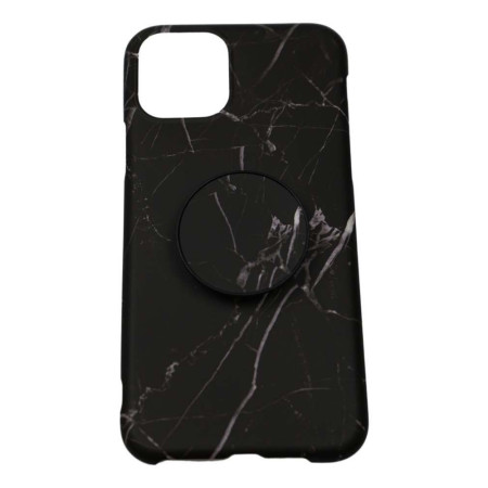 Husa protectie pentru Apple iPhone XR Soft IMD TPU Marble Negru cu Suport inclus