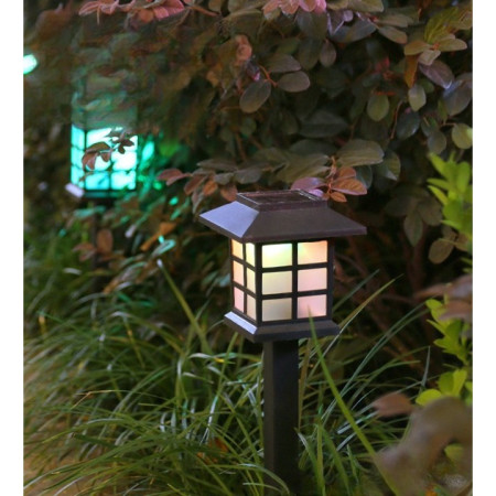 Lampa solara Led pentru gradina, Tip felinar, Flippy, Alb cald