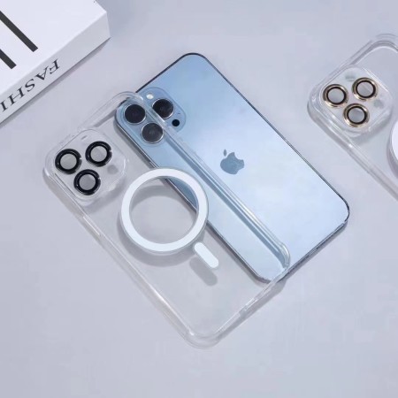 Husa protectie Flippy pentru Apple iPhone 12 Pro Max, MagSafe Silicone, Protectie si folie camera inclusa, protectie camera, Transparent