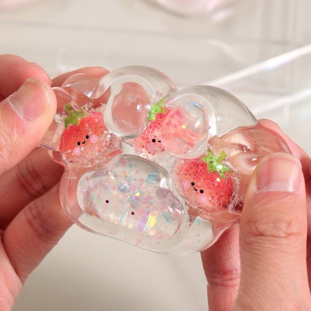 Jucarie Antistres Squishy, Flippy, Labuta de Pisica Pufoasa, cu Revenire Lenta, 7 x 6.5 cm, Model 270532, Multicolor