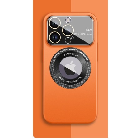 Husa protectie MagSafe Kathy Tech, Flippy, pentru Apple iPhone 14 Pro Max, Dublu Cerc, Portocaliu