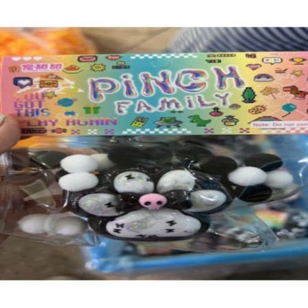 Jucarie Antistres Squishy, Flippy, cu Revenire Lenta, Model Cat Paw, Model 5, Ambalaj Transparent, Negru