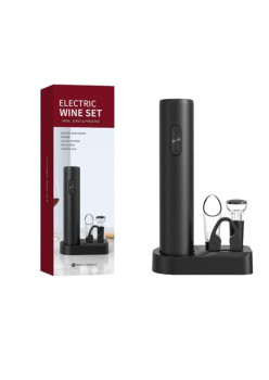 Set Tirbuson Electric din 5 piese, Flippy, Deschizator Electric, Incarcare USB, Multifunctional, 23x14cm, Negru