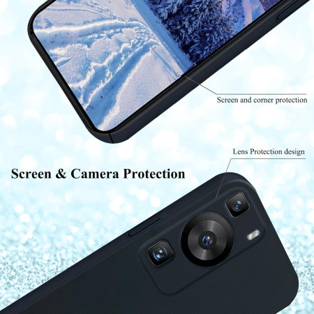 Husa de Protectie, Flippy, pentru Huawei P60 Pro, Liquid Silicone, cu Microfibra pe Interior, Protectie Antisoc, Compatibil Incarcare Wireless, Negru