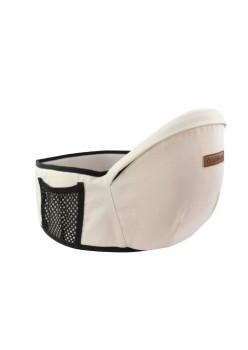 Port-Bebe Ergonomic Ajustabil cu Scaun, 3 Pozitii, Bumbac Respirabil, pentru Copii 0-3 Ani, 20 kg Maxim, Bej