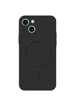 Husa protectie Flippy compatibila cu iPhone 14 Pro Max, Liquid MagSafe, ring-shaped, magnetica, Negru