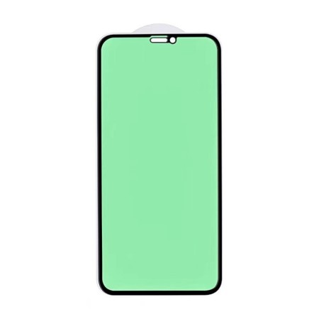 Folie de Sticla Securizata pentru Apple iPhone 15, Flippy, Lumina Verde Anti-Blue Ray, Auto-Aplicare, Protectie Completa 9D, Verde
