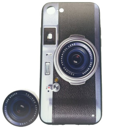 Husa Apple iPhone 6 Plus/6S Plus Multicolor Model Camera Foto Retro Suport inclus