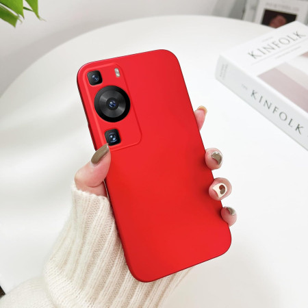 Husa de Protectie, Flippy, pentru Huawei P60 Pro, Liquid Silicon, cu Microfibra pe Interior, Protectie Antisoc, Compatibil Incarcare Wireless, Rosu