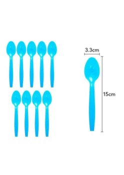 Set 10 Linguri de unica folosinta 15 x 3.3 cm, albastru