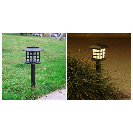 Lampa solara Led pentru gradina, Tip felinar, Flippy, Alb cald