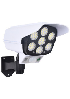 Camera de supraveghere falsa, incarcare solara, 77 LED-uri, senzor de miscare, Flippy