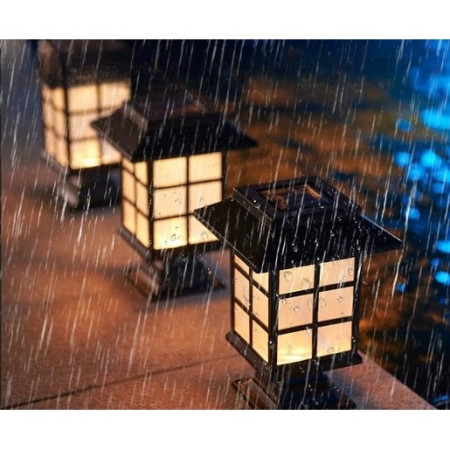 Lampa solara Led pentru gradina, Tip felinar, Flippy, Alb cald