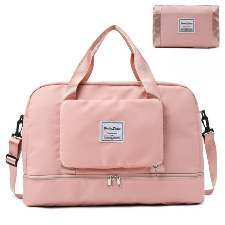 Geanta Pliabila, Flippy, pentru Voiaj, Buzunare Multiple, de Mana, Impermeabila, Material Textil, Capacitate 8 Kg, Dimensiune Deschisa 42x28x10 cm, Roz