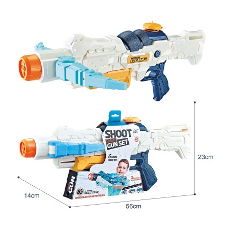 Pistol cu Apa pentru Copii, Rezervor, Pentru Piscina/Plaja, Flippy, 700 mL, 2 Jeturi, Alb