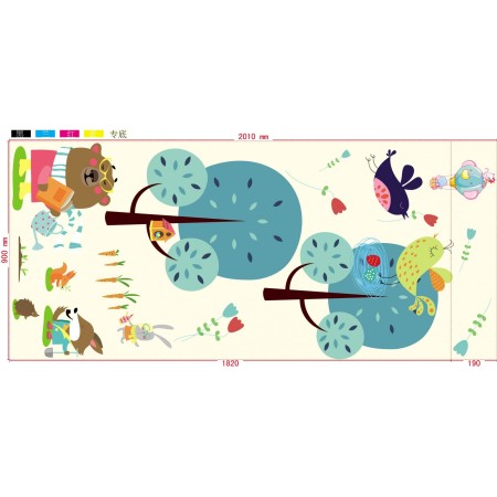 Covoraș de Joaca, Termic Model Mr Bear si Kite Bear, cu Spuma, Impermeabil, Antiderapant, cu 2 Fete, 1.8mx2mx1.5cm, pentru Fete si Baieti 