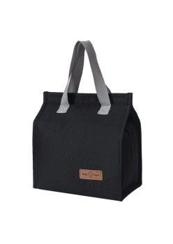 Geanta Termoizolanta Tip Bento Bag Flippy, Camping Cooler, Aluminiu, 22.5x13x25,5 cm, 3.3 L, Negru