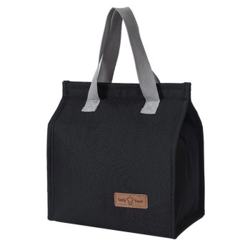 Geanta Termoizolanta Tip Bento Bag Flippy, Camping Cooler, Aluminiu, 22.5x13x25,5 cm, 3.3 L, Negru