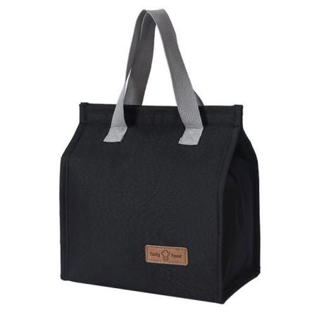 Geanta Termoizolanta Tip Bento Bag Flippy, Camping Cooler, Aluminiu, 22.5x13x25,5 cm, 3.3 L, Negru