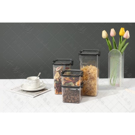 Container Borcan pentru Alimente, Flippy, din Plastic, 1700 ml, Transparent
