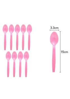 Set 10 Linguri de unica folosinta 15 x 3.3 cm, roz