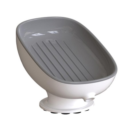 Savoniera din Plastic, Flippy, cu Ventuza, Design Modern, Gri