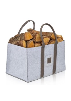 Cos Multifunctional pentru Rufe Murdare, Cos Depozitare, Flippy, Gri, 50x34x32, Geanta Durabila pentru Lemne si Accesorii