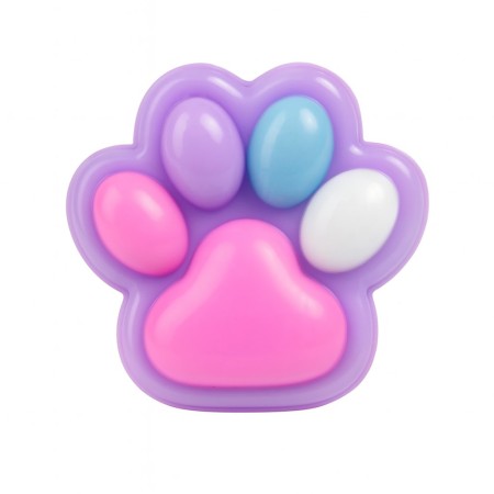 Jucarie Antistres Squishy, Flippy, cu Revenire Lenta, Labuta de Pisica Pufoasa, 8.5 x 7.5 cm, Ambalaj Transparent, Multicolor Roz