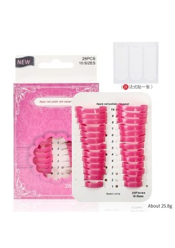 Set Aplicator Unghii, Flippy, 26 Protectii pentru Oja, 10 Dimensiuni, Reutilizabile, 15x2.4x8.8 cm, Roz