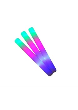 Bagheta cu Led, Flippy, din Burete, cu Baterii, Lumina Multicolora, 48 x 4 cm, Alb