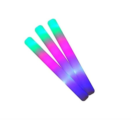 Bagheta cu Led, Flippy, din Burete, cu Baterii, Lumina Multicolora, 48 x 4 cm, Alb