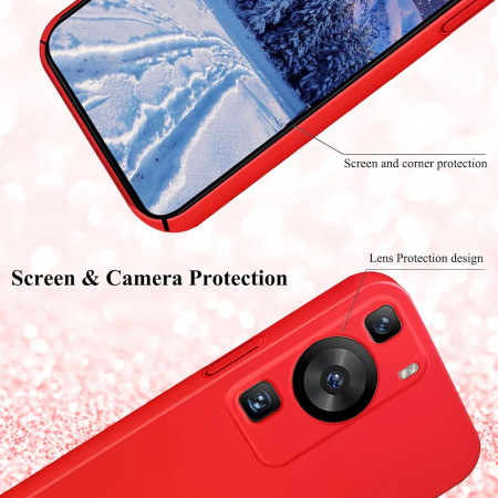 Husa de Protectie, Flippy, pentru Huawei P60 Pro, Liquid Silicon, cu Microfibra pe Interior, Protectie Antisoc, Compatibil Incarcare Wireless, Rosu