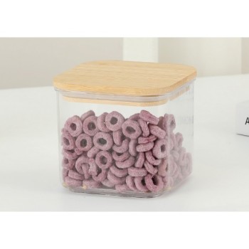 Cutie de Depozitare Alimente, Flippy, 0.5 L,  cu capac, 10x10x8 cm, transparenta-maro