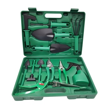 Set 12 Unelte de Grădină cu Cutie, pentru Plantare și Îngrijire Plante, PVC & Carton, 37x28 cm, Verde – Complet pentru Grădinari