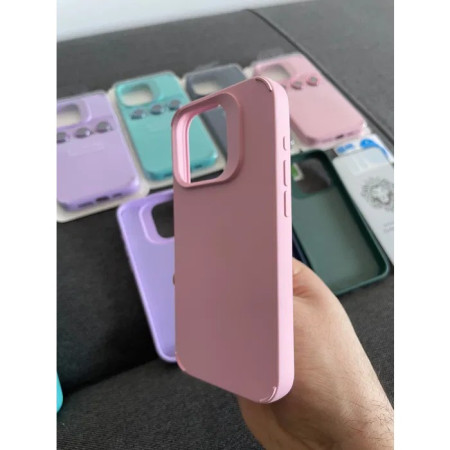 Husa Apple iPhone 13 Pro, Flippy, din Silicon Lichid, Interior din Microfibra, Lentile Fosforescente de Protectie Camera, Anti Amprenta, Rezistenta la Socuri, Roz