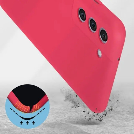 Husa protectie Flippy pentru Samsung S21 FE Liquid Silicone Fuchsia/Roz