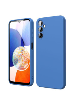 Husa de Protectie, Flippy, pentru Samsung Galaxy A15, Liquid Silicone, cu Microfibra pe Interior, Protectie Antisoc, Compatibil Incarcare Wireless, Albastru