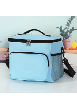Geanta pentru Picnic cu izolare termica, Flippy, Multifunctionala, Compartimentata, 2 Tipuri de Manere, Impermeabila, 26x24x17 cm, Albastru Deschis