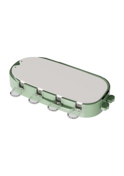 Forma pentru inghetata Flippy, 4 compartimente, forme cu animalute, materialsilicon si ABS, 21 x 12.8 x 3cm, verde