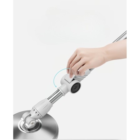 Set Galeata cu Pedala si Mop Rotativ 360°, Flippy, Cu Actiune Centrifuga x4, Pentru Uz Casnic, Maner din Otel Inoxidabil Telescopic, 2 Capte din Bumbac, 46x30x28 cm, Verde Matcha