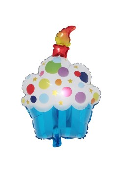 Balon din Folie Metalizata, Flippy, Figurine Dulciuri, Model 1, Tematica Prajitura Aniversara, 68x44 cm, Ambalaj Individual, Pai Inclus, Umflare cu Aer sau Heliu, Multicolor