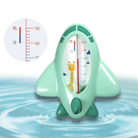 Termometru pentru Baie, Flippy, Plutitor, Rezistent la apa, Multifunctional, Model Avion, 11x10x4 cm, Verde