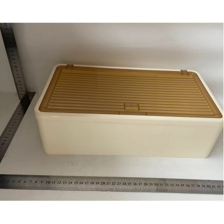 Organizator Cosmetice, Flippy, Montare pe Perete fara Perforare, 36.5x10.9x20 cm, cu 3 Rafturi, din PP si ABS, Bej, Usa Transparenta