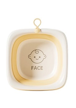 Cada Pliabila pentru Baie pentru Copii, Flippy, Cadita pentru Bebelusi, Model Patrat pentru Fata, Galben, 32x27.5x3.7 cm, 4 L