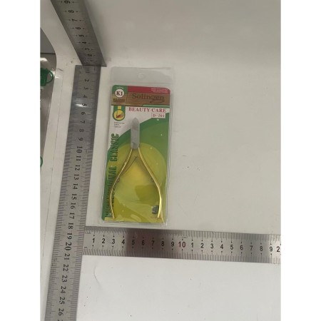 Forfecuta de unghii si cuticule, Flippy, din otel inoxidabil, Auriu