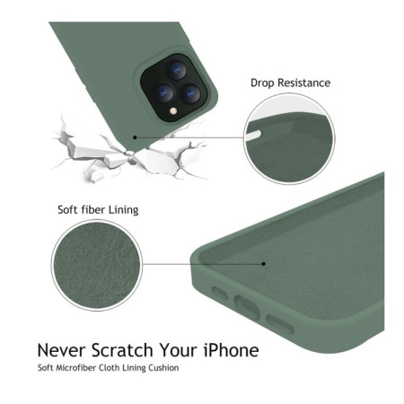 Husa pentru Apple iPhone 14 Plus Flippy, Liquid Silicone, cu Microfibra pe interior, Protectie Antisoc, Dark Green, Verde inchis