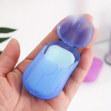 Mini Cutie de Sapun din Hartie, Flippy, de Unica Folosinta, Portabila, Potrivit pentru Calatorii, 20 buc, Albastru