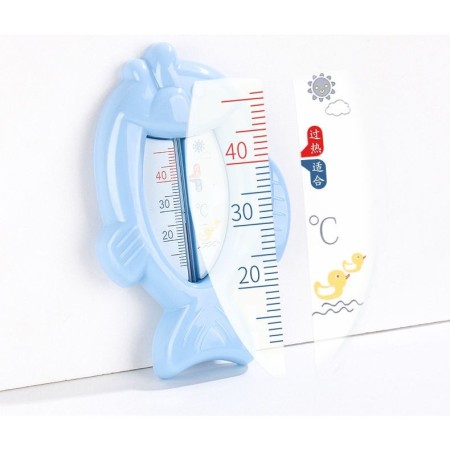 Termometru pentru Baie, Flippy, Plutitor, Rezistent la apa, Multifunctional, Model Peste, 15.5x9.5x2 cm, Albastru