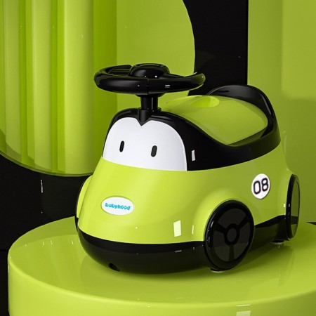 Olita pentru Copii, Flippy, +1an, Portabila, Design Masinuta cu Capac, Model Prietenos, Non-Toxic, Compartiment Detasabil, Usor de Curatat, Verde